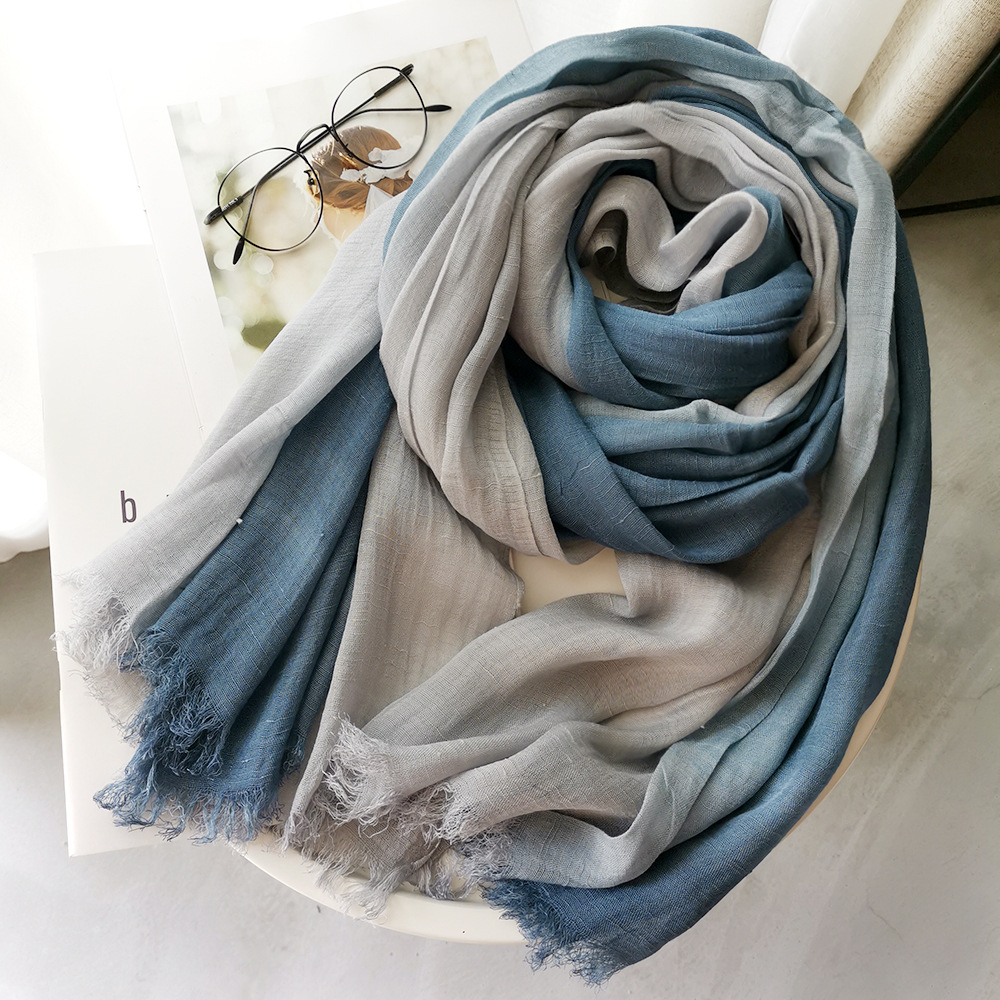 Syal Linen Katun Uniseks Gaya  - Shawl Wrap Winter ulasan dan harga