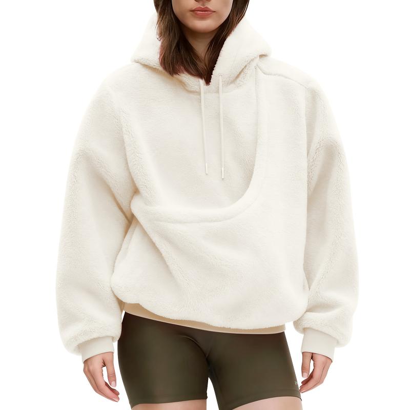 Sweatshirt berkerudung lengan  - Sherpa Hoodie Fleece ulasan dan harga