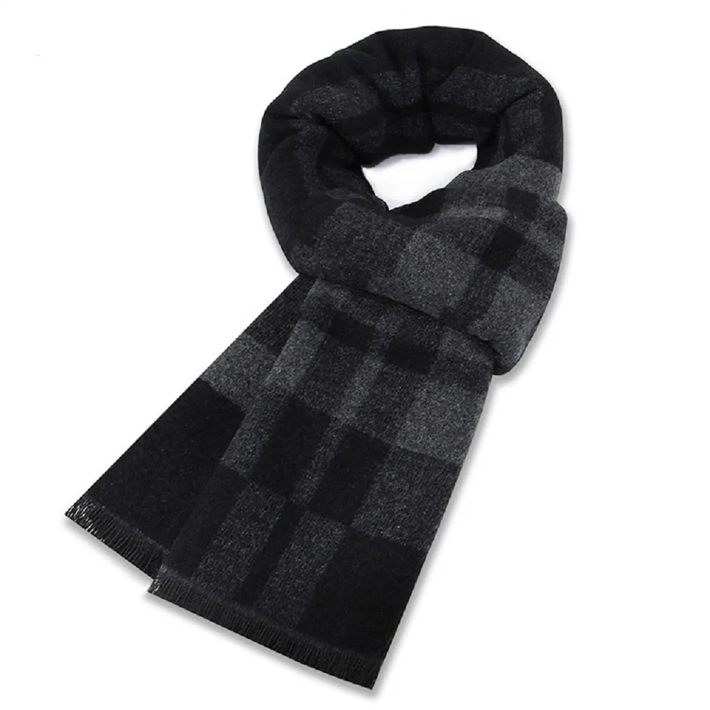 1 buah syal pria bermotif kota - Wool Scarf Men ulasan dan harga